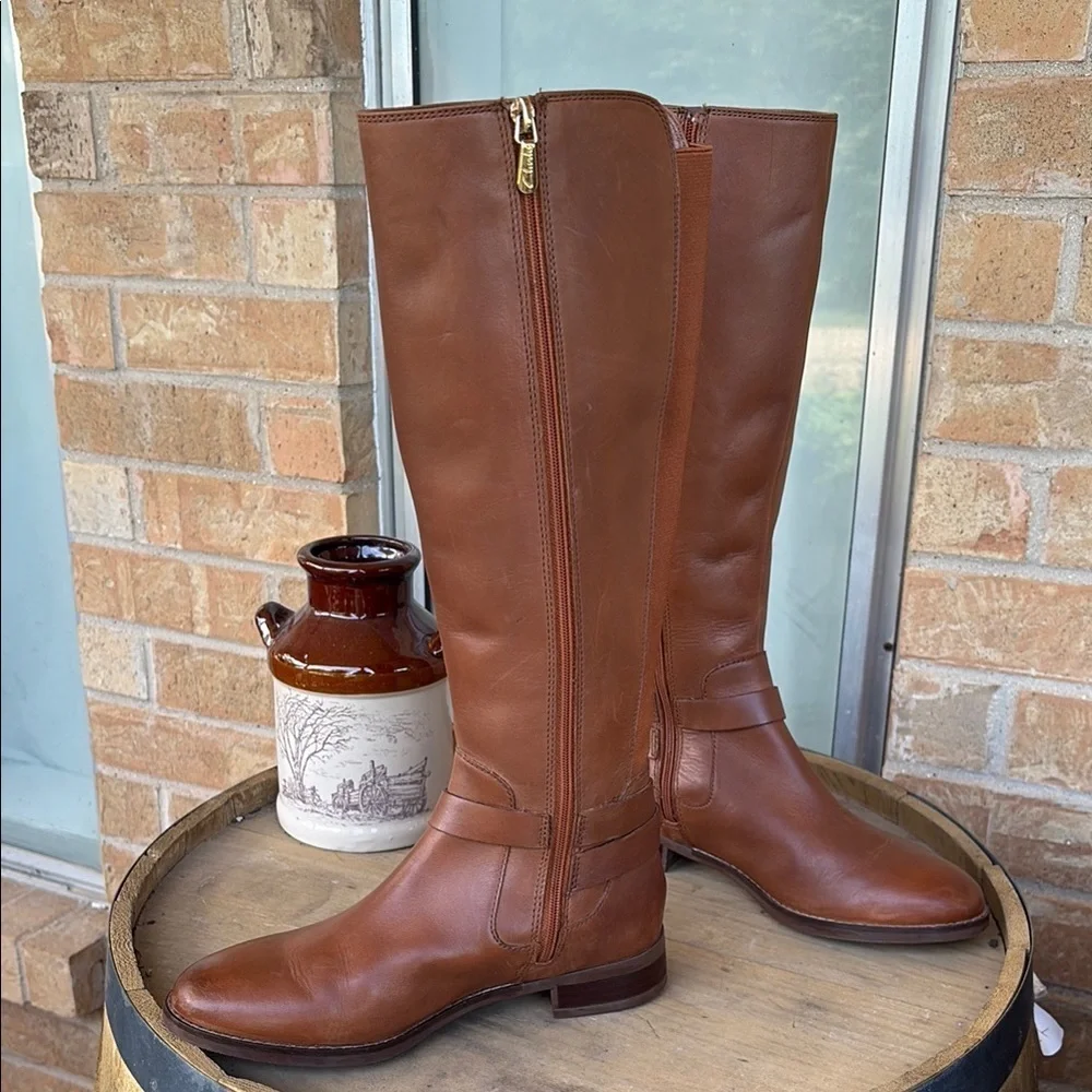 Clarks Tan Leather Boots